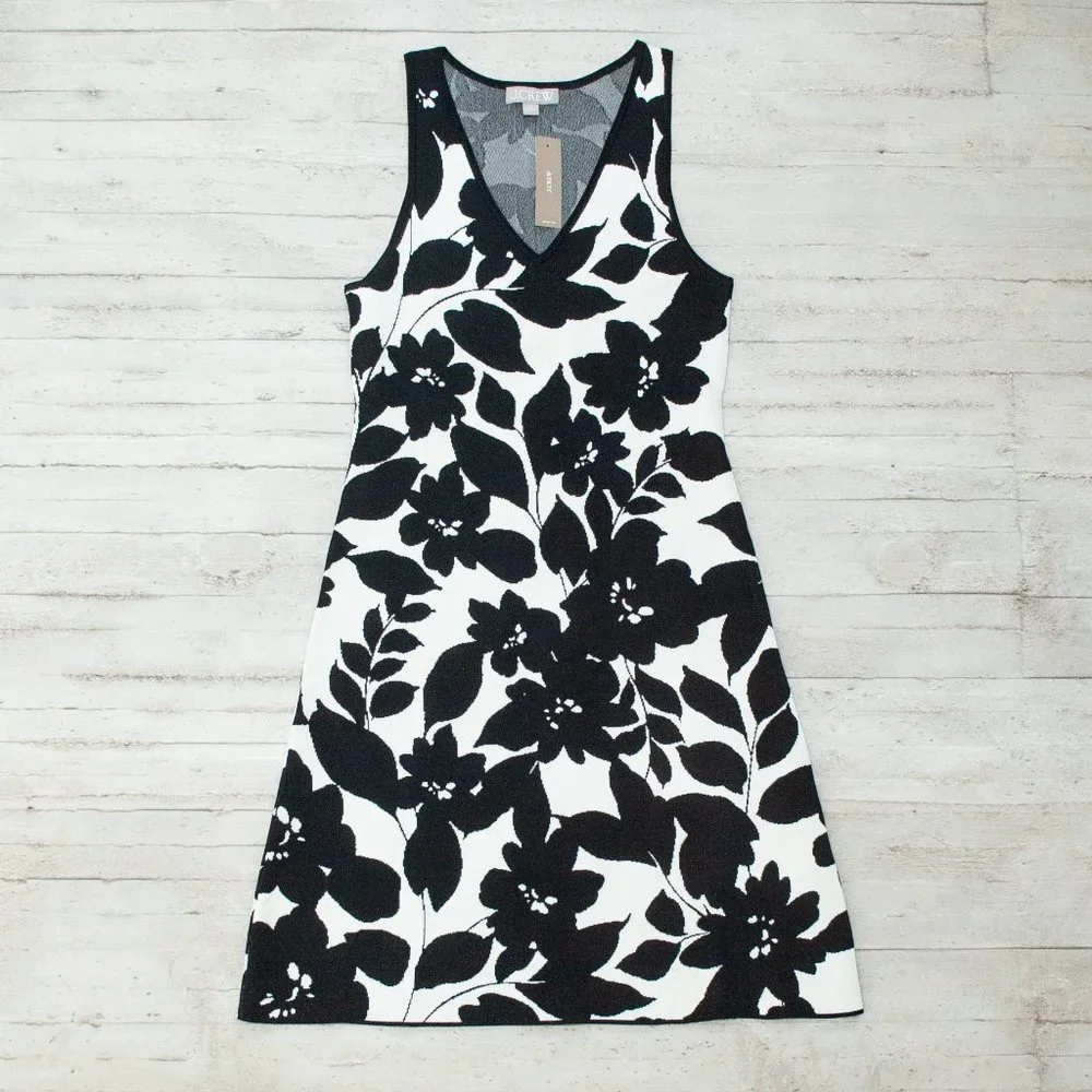 NWT J. Crew Floral Jacquard Sleeveless Sweater Dress size M